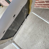 Pair of Counter Height White Faux leather Stools