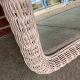 Lexington Henry Link White Washed Wicker- Rattan Mirror