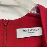 M.M.Llafleur Size 4-XS Women's Red Solid Fit And Flare Dress