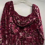 Showpo Size S-4 Women's Fuschia Floral Long Sleeve Dress