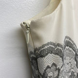 Skies Are Blue Size S Women's White-Gray Lace Sleeveless Dress