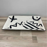 Mikasa Handcrafted Collection Reggae White-Black Ceramic Platter