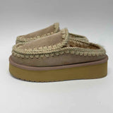 Mou Size 38-7.5 Women's Camel Crochet Platform Clogs