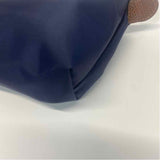 Longchamp Navy-Brown Fabric Colorblock Satchel Handbag