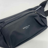Gaston Luga Black Solid Polyurethane Fanny Pack