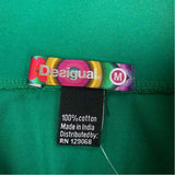 Desigual Size M-8 Women's Green-Multi Patchwork A Line Skirt