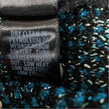 St. John Size 14-L Women's Black-Teal Tweed A Line Dress