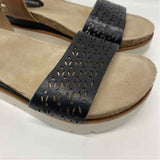 Josef Seibel Size 38-7.5 Women's Beige-Black Cut Out Platform Sandals