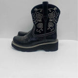 Ariat Fatbaby Size 7 Women's Black Embroidered Western Boots