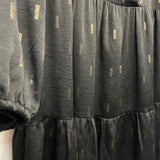 Madewell Size L Women's Black-Gold Pattern Fit And Flare Dress