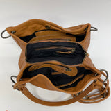 Wanderers Caramel Leather Solid Satchel Handbag