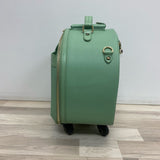 Smart Birdy Pistachio Green Solid Faux Leather Round Suitcase