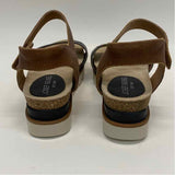 Josef Seibel Size 38-7.5 Women's Beige-Black Cut Out Platform Sandals