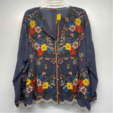 Johnny Was Size S Women's Blue-Multi Embroidered Tunic Blouse