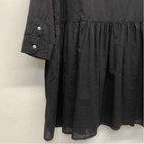 Grayson Size L Women's Black Solid Shirt Dress