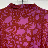 Ahimsa Women's Red-Pink Pattern Belted Short Robe