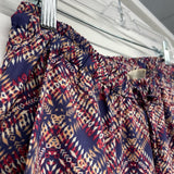 Japna Size M- (6-8) Women's Navy-Multicolor Pattern Wide Leg Pants