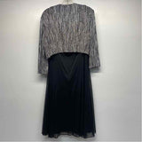 Alex Evenings Size 12-L Women's Black-Silver Shimmer 2 Piece Dress