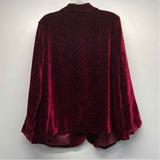 Bob Mackie Warable Art Women's Size 1X Red Embossed Beaded Button Up Jacket