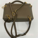 Oleada Mini Anchor Taupe Leather Pebbled Crossbody Handbag