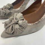 Donald J Pliner Size 8 Women's Taupe Tassels Slingback Heels