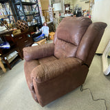 Southern Motion Solid Brown Faux Leather Electric Recliner with power head