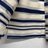 Lafayette 148 Women's Size L Blue-White Stripe Open Front Jacket