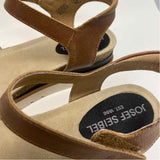 Josef Seibel Size 38-7.5 Women's Beige-Black Cut Out Platform Sandals