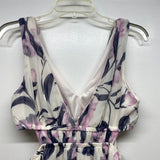 Sienna Sky Size M Women's White-Multicolor Floral Maxi-Halter Dress