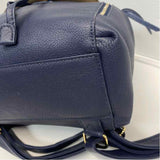 Levenger Navy Leather Solid Backpack Handbag
