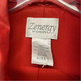 Zenergy By Chico's Women's Size 1-M Red Solid Zip Up Jacket