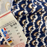 Saint James Size M Women's Blue-Multi Pattern 3/4 Sleeve Dress