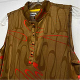 Jamie Sadock Size S Women's Brown-Red Pattern Mock Neck Activewear Top