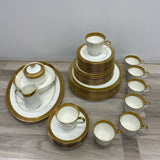 Mikasa Gold-White Bone China Dinnerware w Gold Encrusted Band