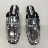Franco Sarto Size 8.5 Women's Silver Solid Mules Shoes