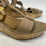Ellen Tracy Size 8 Women's Brown Solid Wedge Sandals
