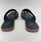 Franco Sarto Size 8.5 Women's Black Solid Camel Toe Flat Sandals