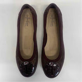 Clarks Collection Size 7 Women's Burgundy Shimmer Ballet Flats Shoes