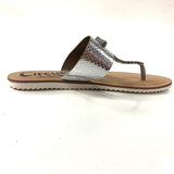 Circus By Sam Edelman Women's Size 8.5 Silver Metallic Flats Camel Toe Sandals