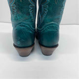 Justin Size 7 Women's Teal Embroidered Western Boots