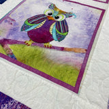 Handmade Wall Hanging White-Multicolor Cotton Quilt Owl Pattern