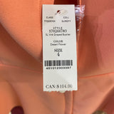 White House Black Market Size 4-S Women's Peach Solid Strapless Sleeveless Top