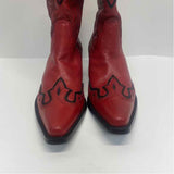Coldwater Creek Size 6.5 Women's Red-Black Embroidered Cowboy Boots
