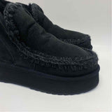 Mou Size 38-7.5 Women's Black Crochet Platform Booties