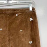 For Joseph Size 27-4 Women's Brown Beaded Flare Hem Skirt