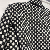 Chico's Women's Size 1-M Black-White Polka Dot Open Front Jacket