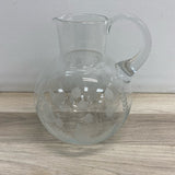 Tiffany & Co. Frosted Crystal Pitcher w Etched Lily of the Valley Pattern
