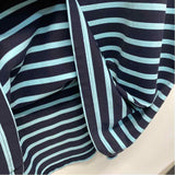 St. James Size 10-M Women's Navy-Aqua Stripe Short Sleeves Shift Dress