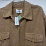 Velvet by Graham Spencer Women's Size Xl Tan Solid Button Up Jacket
