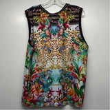 Johnny Was Size L Women's Black-Multi Botanical Tank Top Sleeveless Top